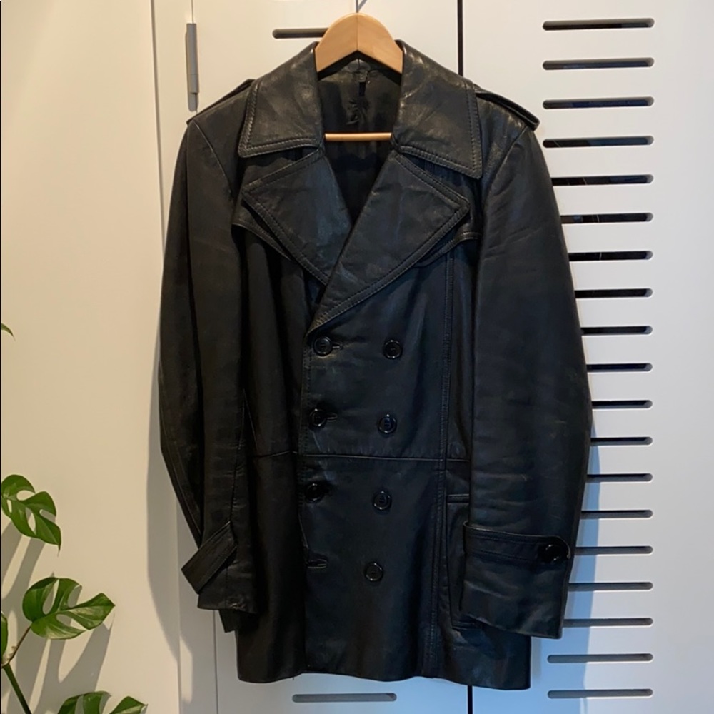 Vintage Leather jacket double breasted